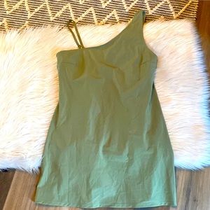 Abercrombie & Fitch Traveler One Shoulder Olive Green Romper